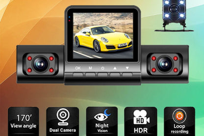 4-Channel 1080P HD Dash Cam Front and Rear Inside Left Right Car Dash Camera with 64GB Card