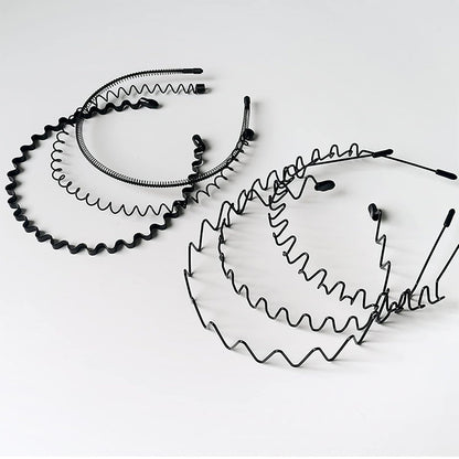 6Pcs Invisible Metal Headband Non Slip Hair Hoop for Women Men with Elastic Band