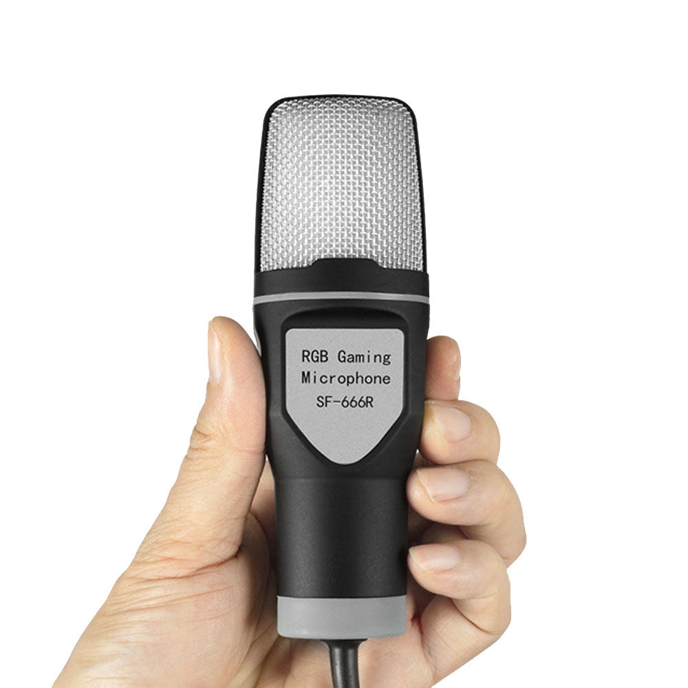 USB RGB Gaming Microphone Condenser Microphone with Tripod Stand for Streaming Recording