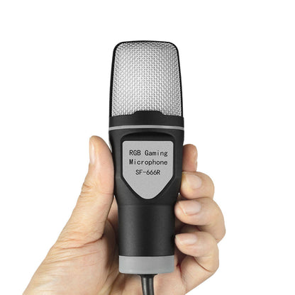 USB RGB Gaming Microphone Condenser Microphone with Tripod Stand for Streaming Recording