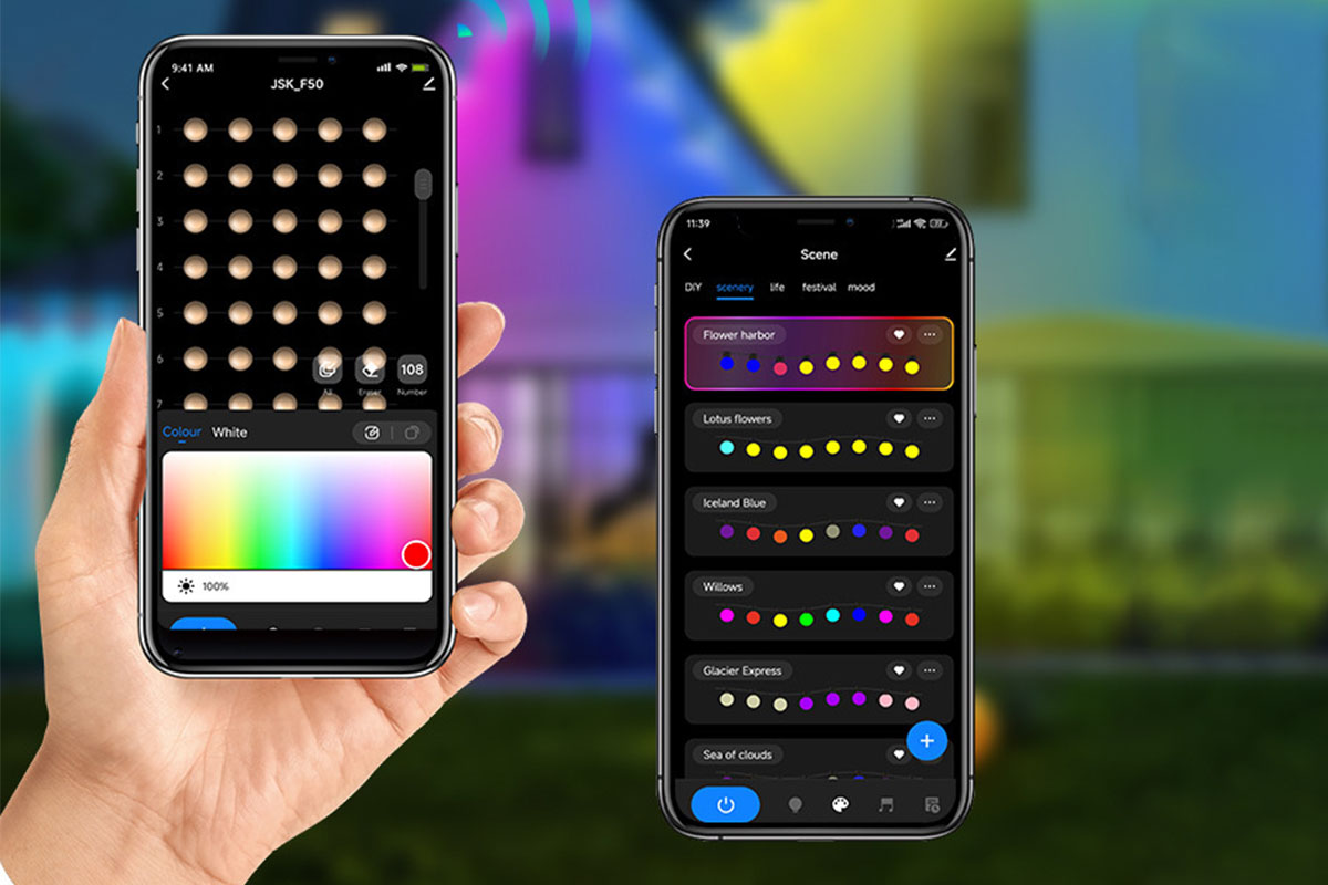 Christmas APP Control Smart Eave Lights Xmas Permanent Outdoor String Lights
