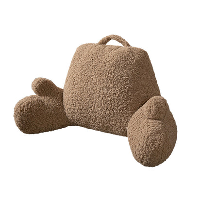 Fluffy Backrest Reading Pillow Lumbar Support Chair Cushion with Arms Coffee