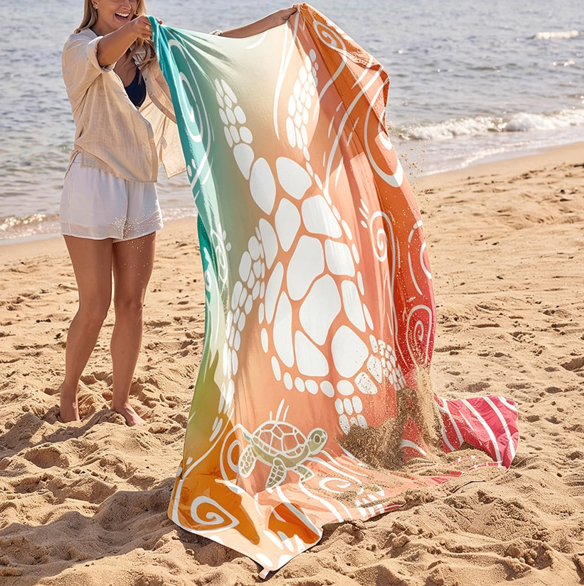 Waterproof Beach Mat Picnic Blanket with Stakes - Pink