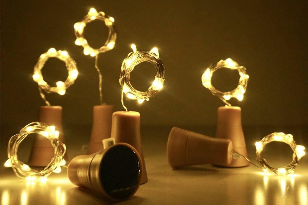 8Pcs 2m Solar Wine Bottle Light 20 LED Solar Cork String Light Fairy Light Wire Light
