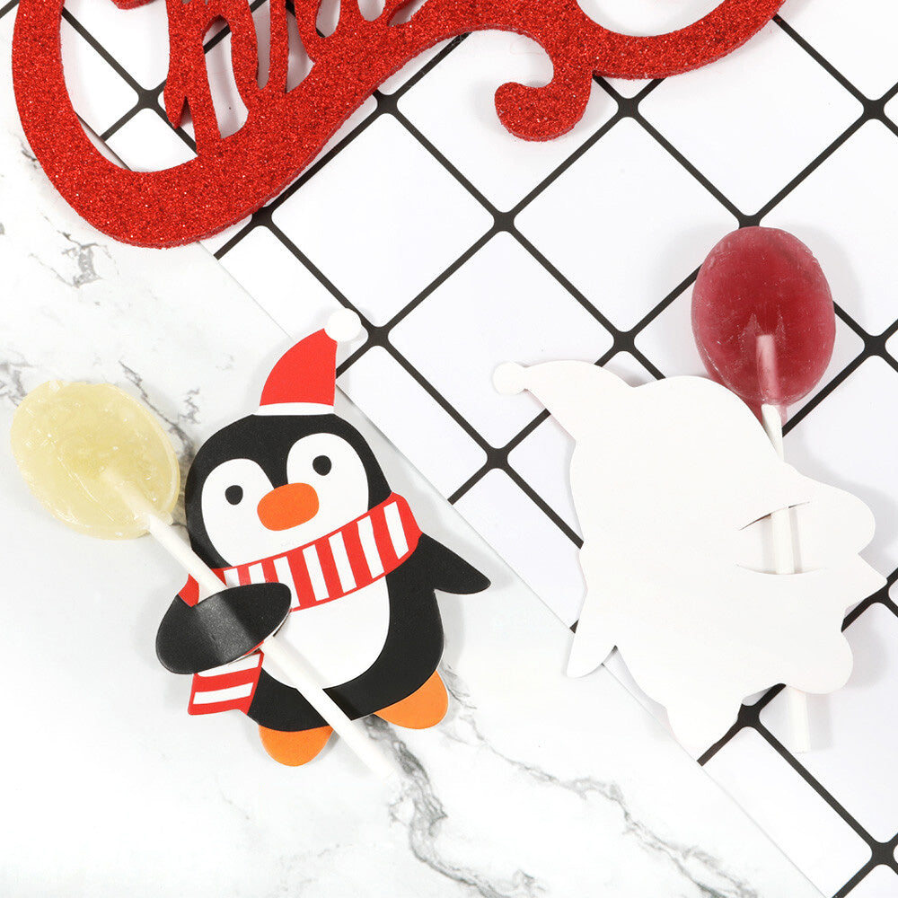 100PCS Christmas Party Lollipop Holders ¨C Santa Claus Candy Paper Card Decorations