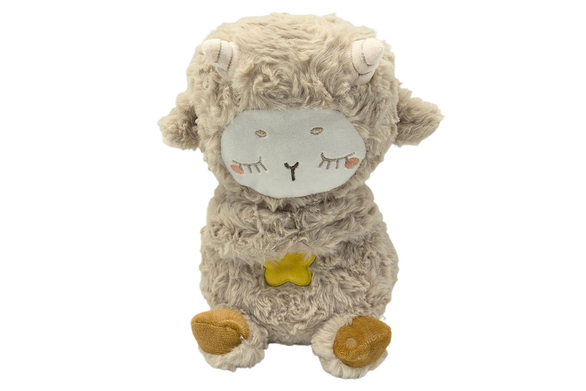 Kawaii Plush Doll Sleeping Companion Soothing Sound and Light Toy-Khaki