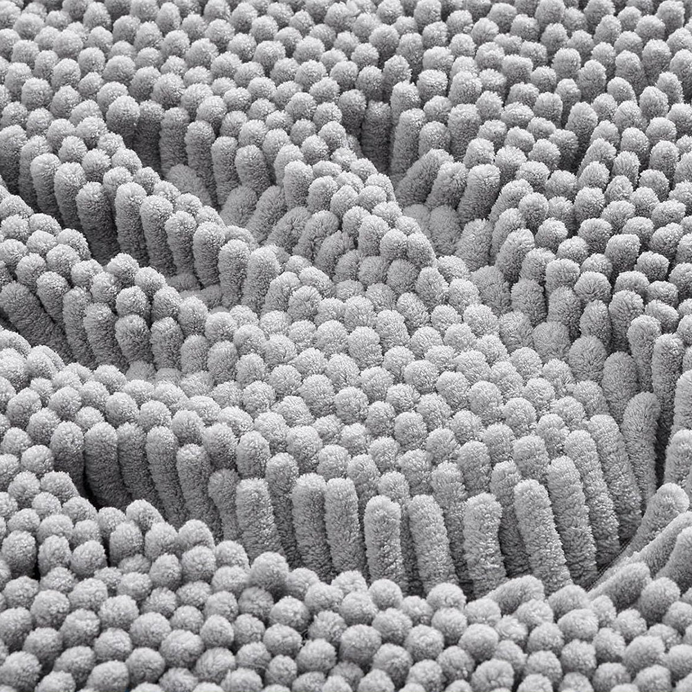 Soft Absorbent Chenille Bath Rug Quick Dry Bath Mat for Bathroom Floor Home Decor Grey