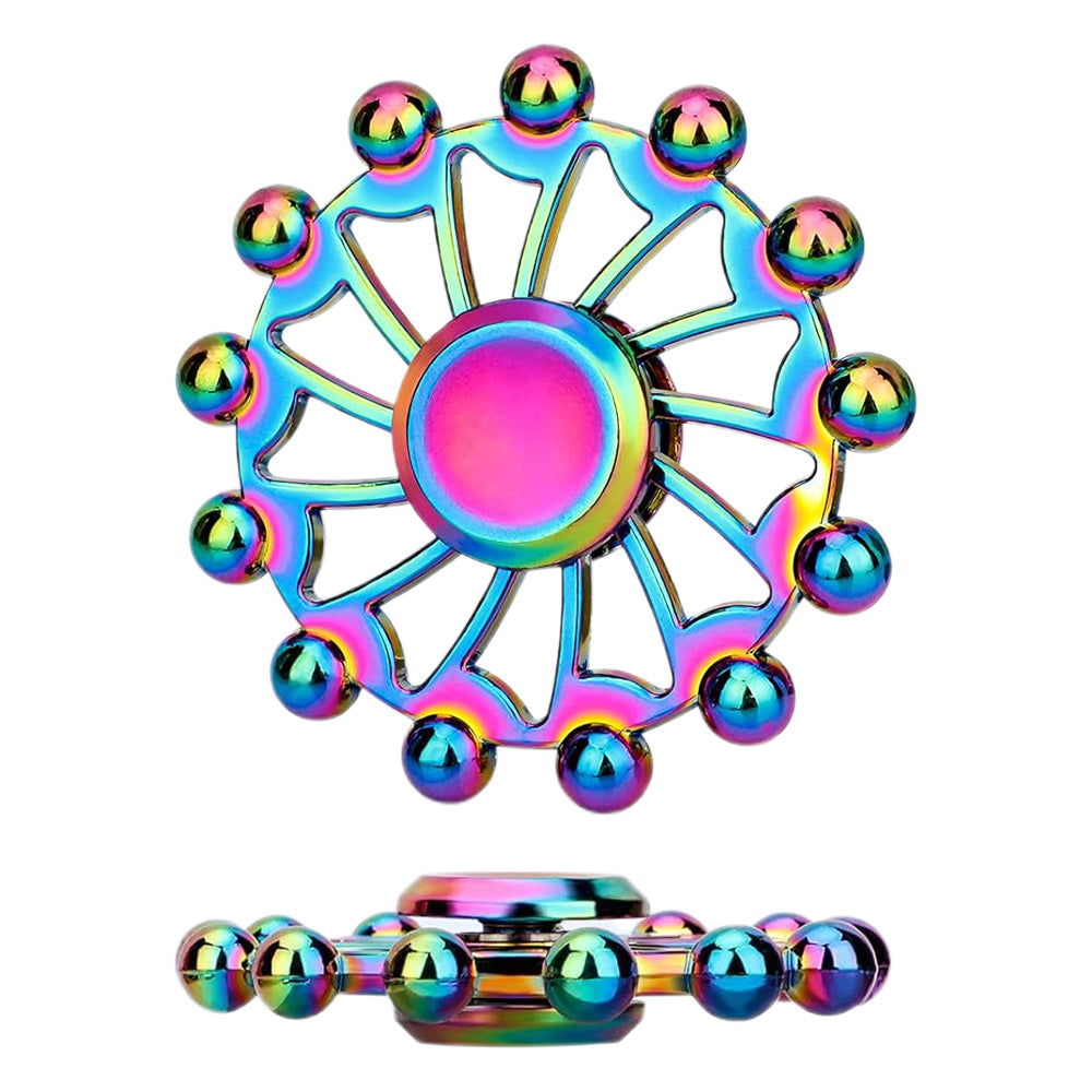 3PCS Rainbow Alloy Fidget Spinner Tri-Wing Hand Spinner Toy