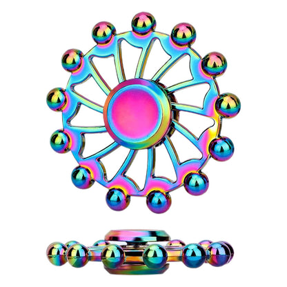 3PCS Rainbow Alloy Fidget Spinner Tri-Wing Hand Spinner Toy