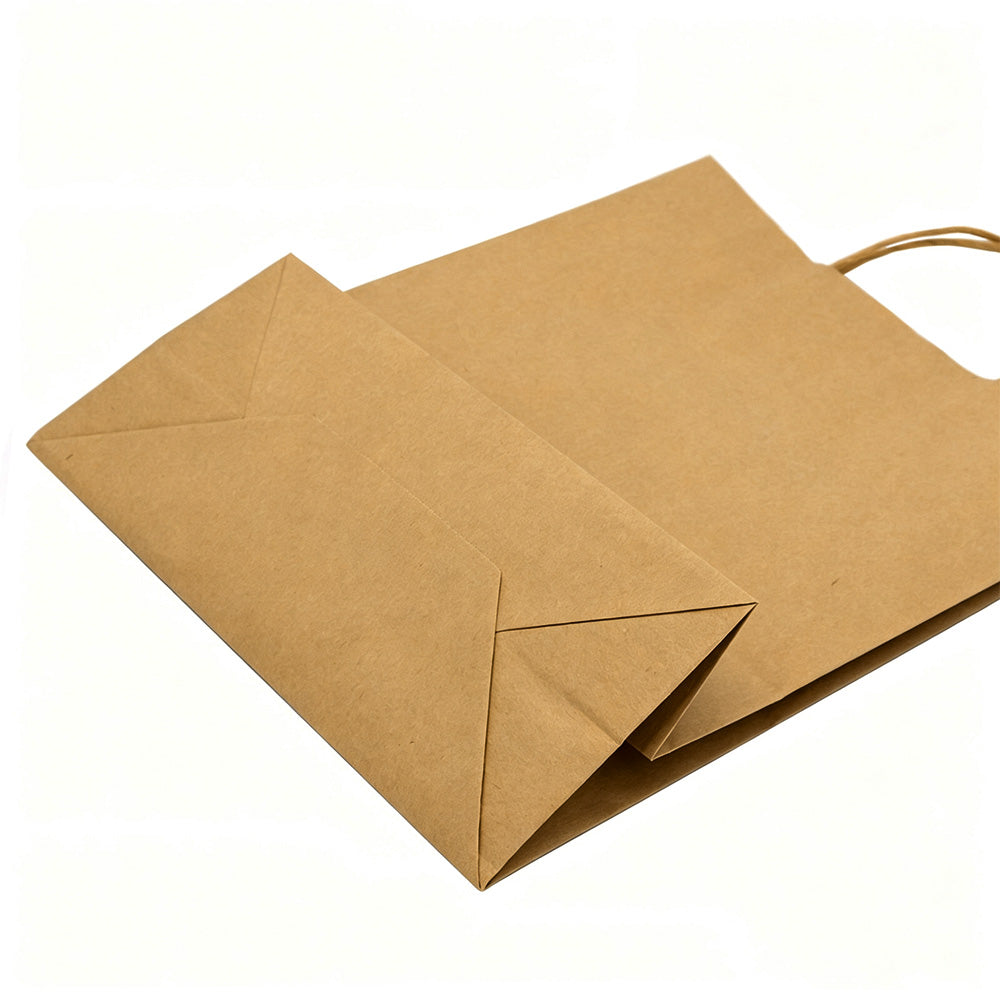 50 Pack Brown Kraft Paper Gift Shopping Bags with Handles