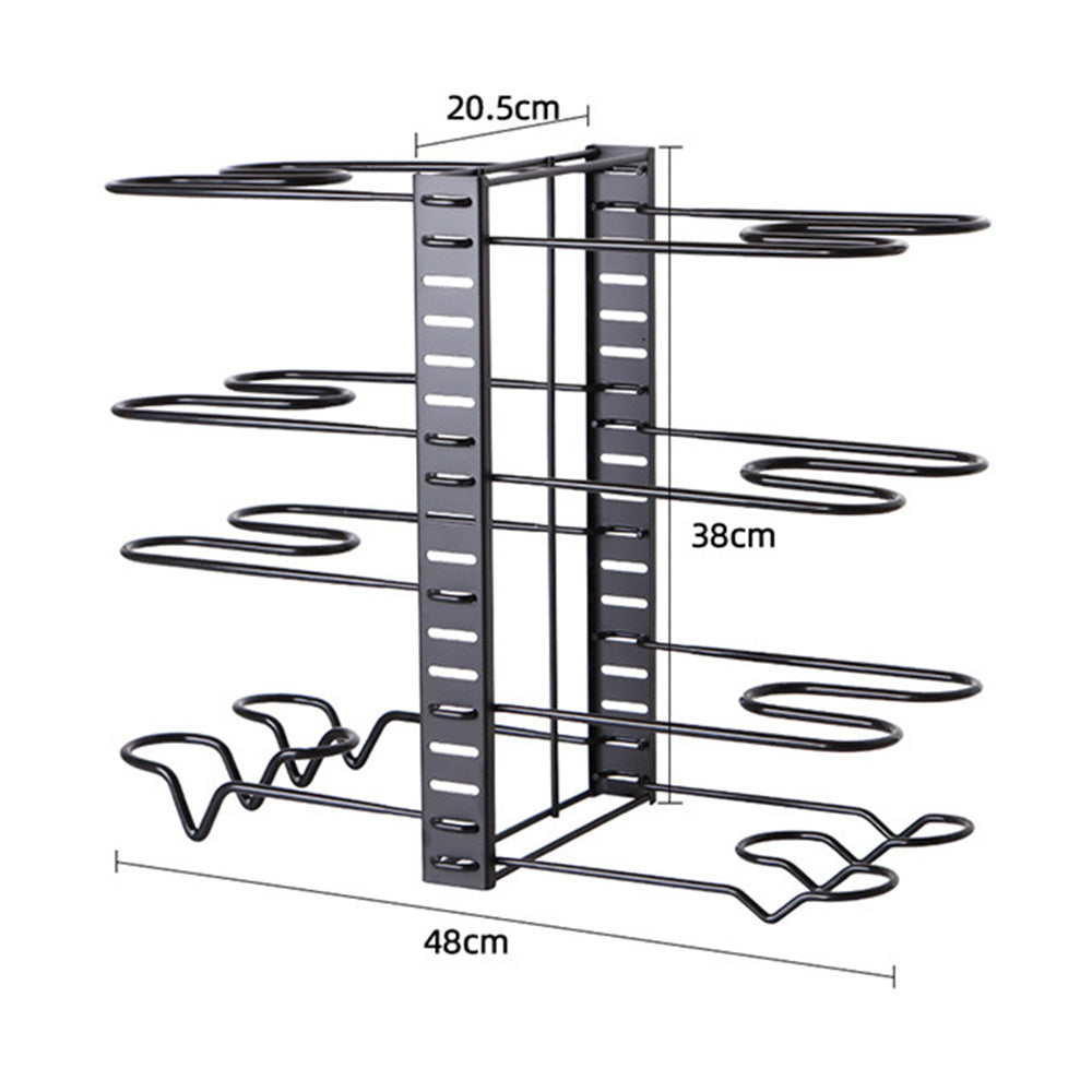 8 Tier Pot and Pan Organizer Rack for Cabinet Pot Organizers Inside Cabinet