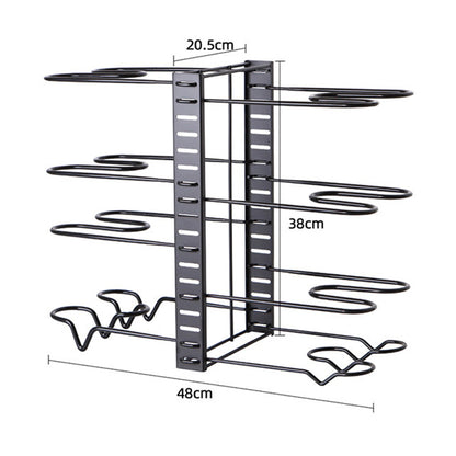 8 Tier Pot and Pan Organizer Rack for Cabinet Pot Organizers Inside Cabinet