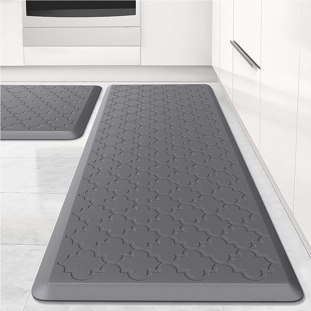 Anti Fatigue Cushioned PVC Floor Mat for Kitchen and Office-Grey
