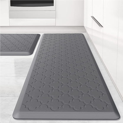 Anti Fatigue Cushioned PVC Floor Mat for Kitchen and Office-Grey