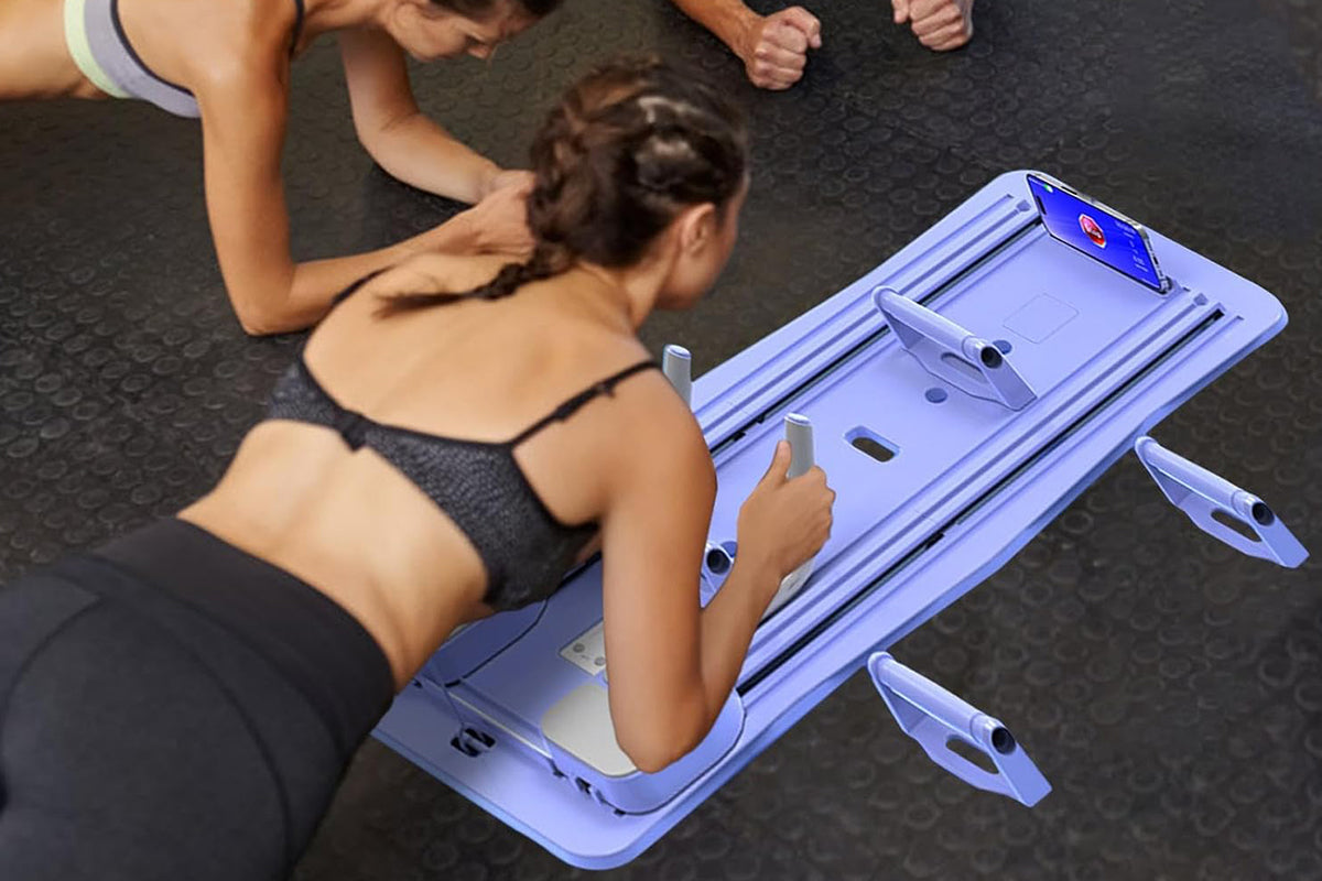 Pilates Machine Foldable 5-in-1 Portable Pilates Board with Elbow Support Home Gym Equipment for Weight Loss Training -Purple