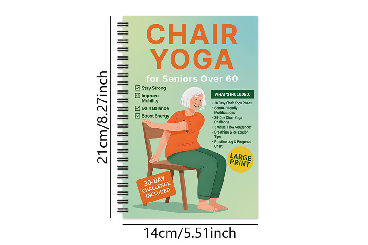 Chair Yoga Notebook for Seniors Wellness Exercises - Orange