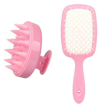 28Pcs Hair Styling Combs Set for Curling Combing Straightening-Pink