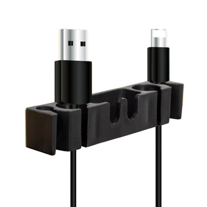 5Pcs Punching Free Black Cable Organizer Holder