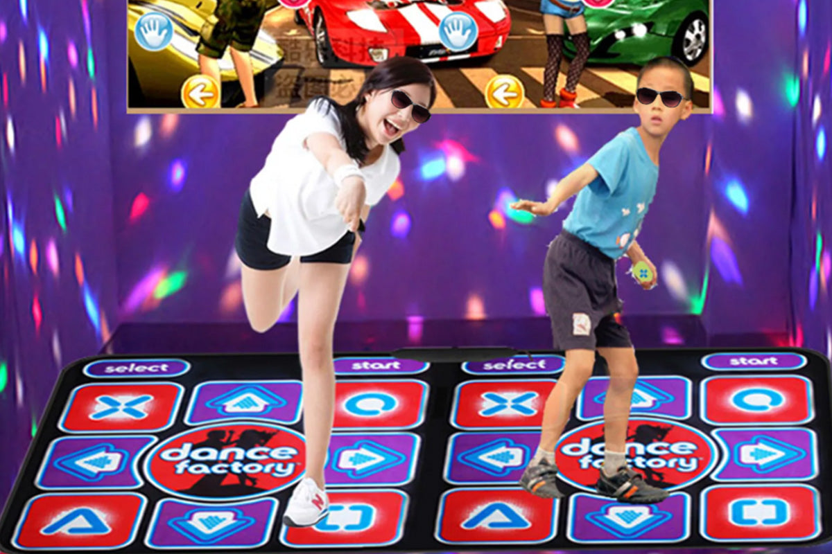 Double Dance Mat Non-Slip Wireless Dancers Step Pads with 2 Wireless Handle