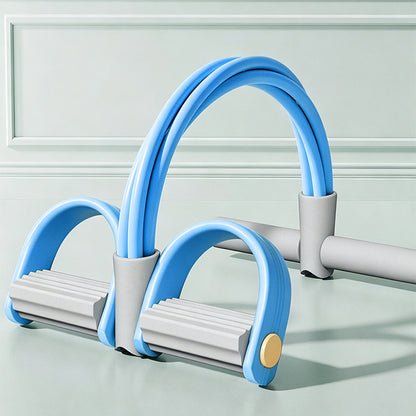 8-Tube Ab Exercise Equipment with Pedal and Resistance Band-Blue