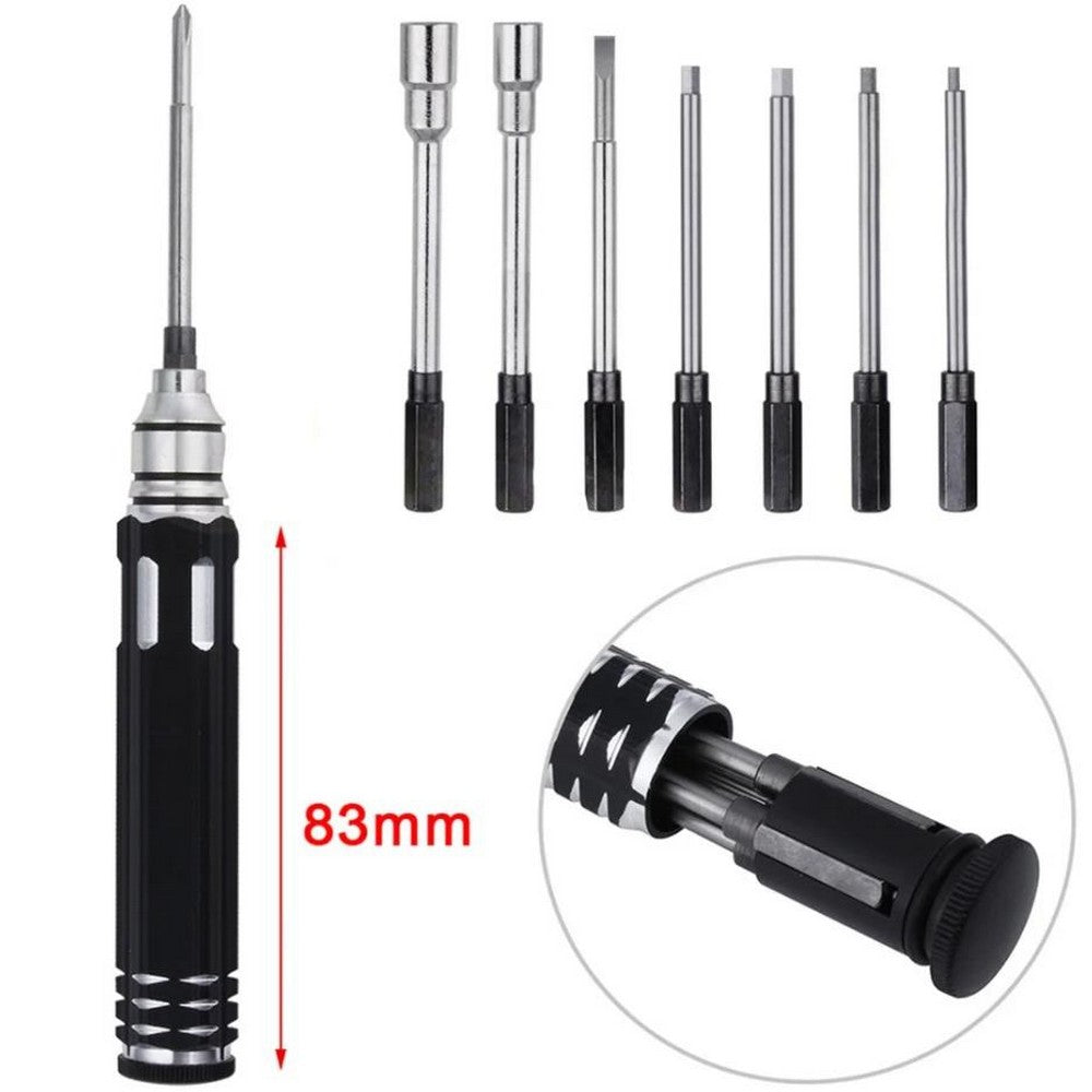 8-in-1 Hard Steel Tool Hex Nut Driver Set 1.5/2.0/2.5/3.0/0+ Flat/1-/4/5.5