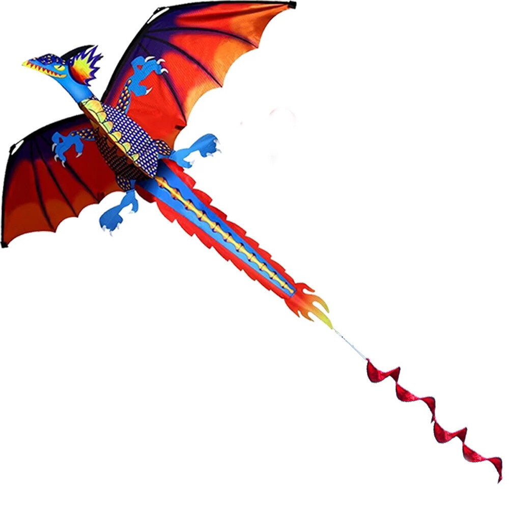 1.4m 3D Dragon Kite with 100m Flying Line for Kids and Adults Outdoor Fun