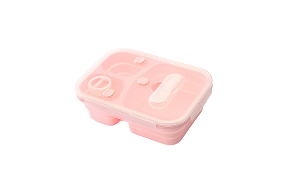 Silica Gel Outdoor Lunch Box Leakproof Folding Food Storage Food Preparation Container That Can Be Separated -Style3