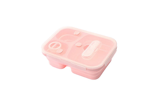 Silica Gel Outdoor Lunch Box Leakproof Folding Food Storage Food Preparation Container That Can Be Separated -Style3