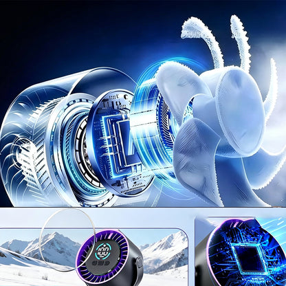 100 Level Digital Clip Fan 720 Degree Airflow Portable Car Fan - Grey