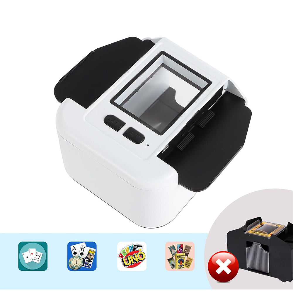 Automatic Card Shuffler with Sensor Stop - White