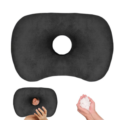 Ear Piercing Pillow with Hole Soft Ear Pillow for Side Sleepers Black