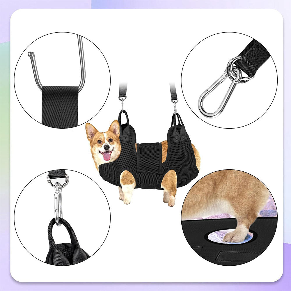 8 Piece Pet Grooming Hammock Set for Cats Dogs Nail Trimming and Restraint