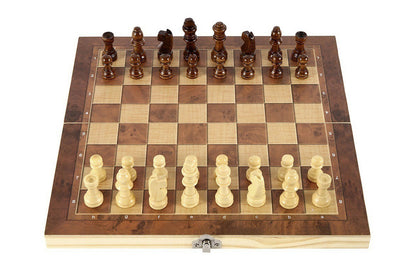 3 In 1 Chess Backgammon Checkers Set Wooden Chess Set Board Game