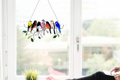 Multicolor Birds Window Hanging Stained Acrylic Window Ornaments Mothers Day Gift-Style 3