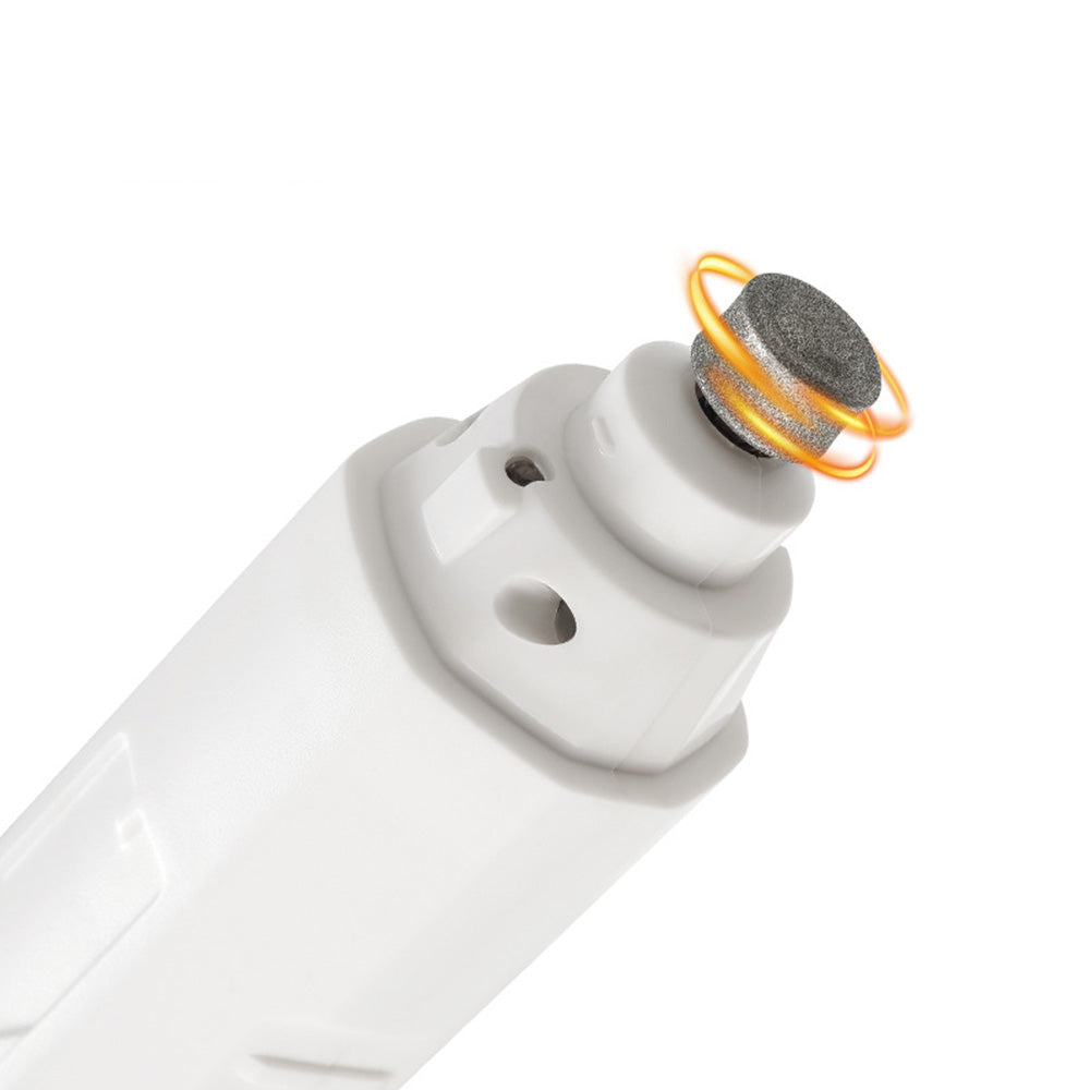 Electric Pet Nail Grinder for Dogs Cats with 5 Speeds LED Light -White