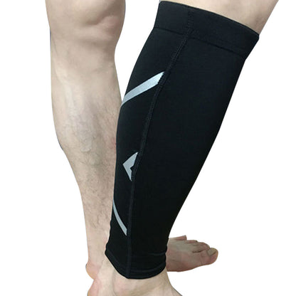 Pair of Compression Calf Sleeve Elastic Leg Brace for Sports Running Black