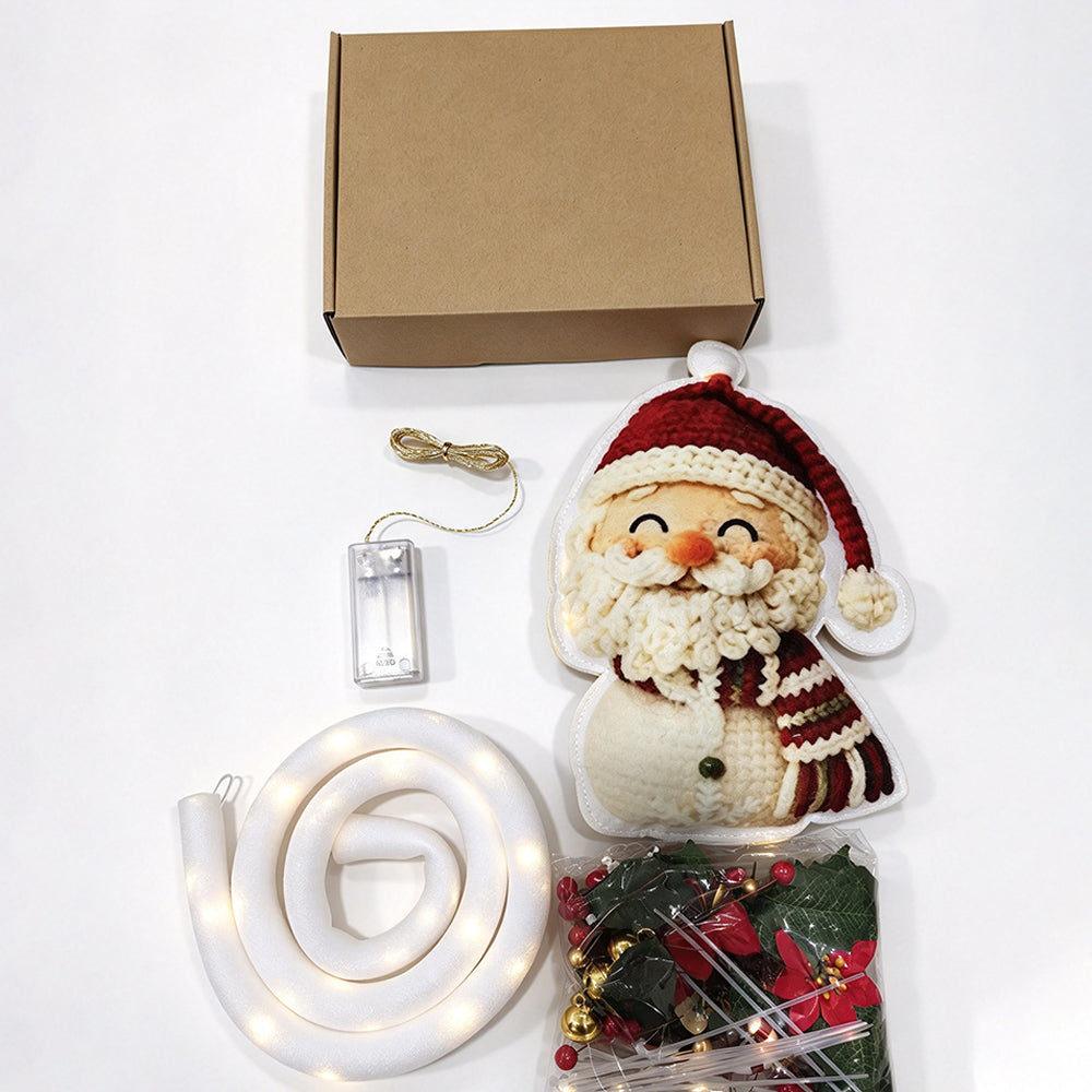 Glowing Christmas Door Hanger DIY Christmas Door Decor For Adults - Santa