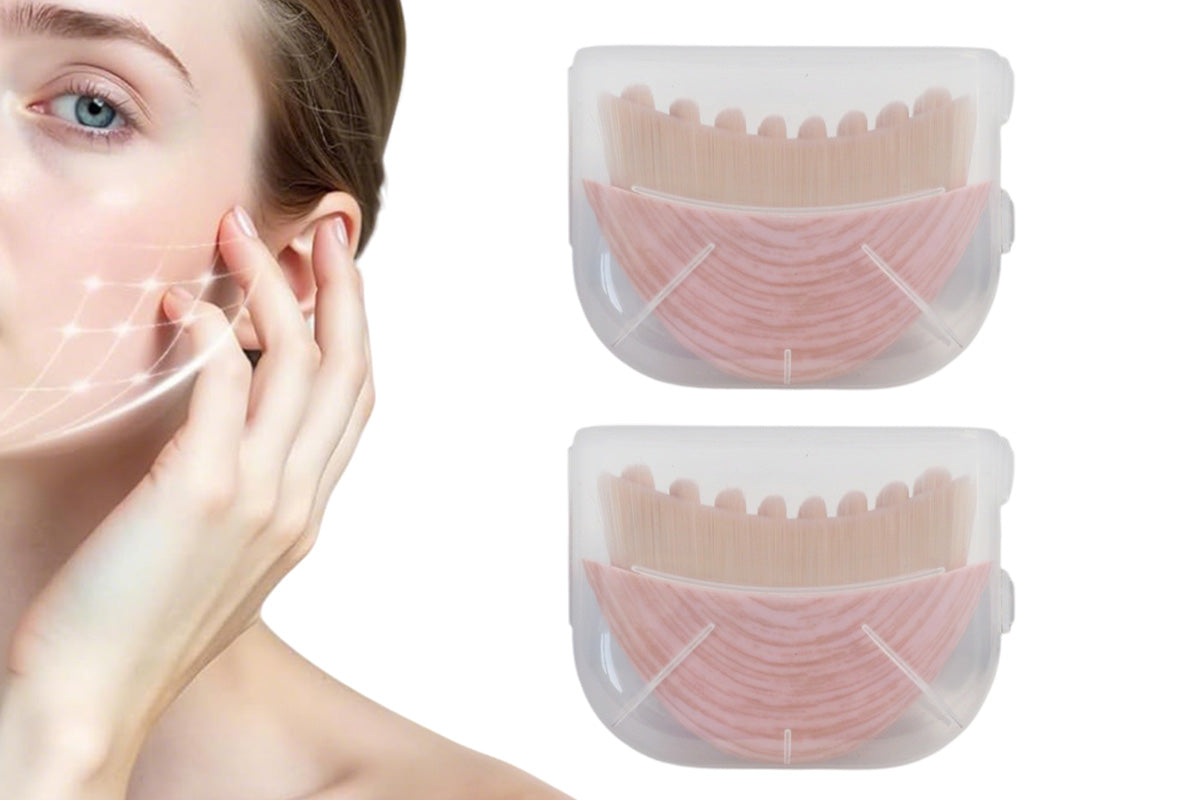 2Pcs Lymphatic Contour Face Brush Set
