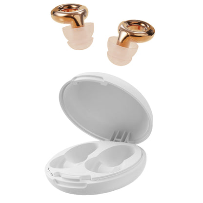 Silicone Noise Reduction Earplugs with 3 Pairs of Ear Tips - Gold