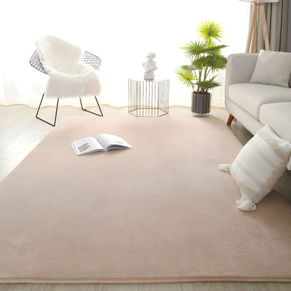 Coral Fleece Soft Carpet Fast Rebound Sponge Floor Mat-Camel