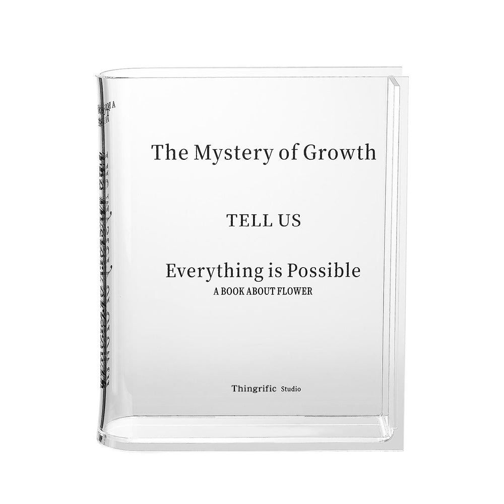 Book Vase for Flowers Room Decor Clear Flower Vase Bookshelf Bedroom Home Office Decor Style 1