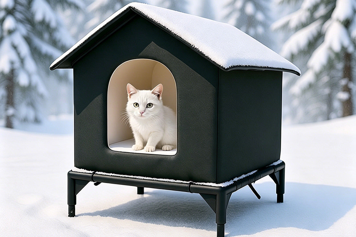 Cat House Water Resistant Insulated Shelter - Black