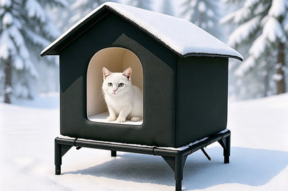 Cat House Water Resistant Insulated Shelter - Black