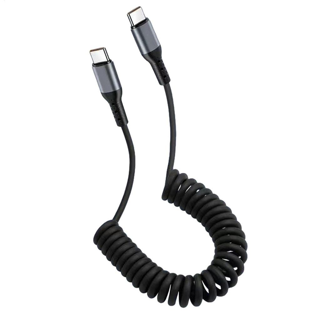 USB C To C Cable Car Coiled Type C Charging Cable For iPhone Samsung