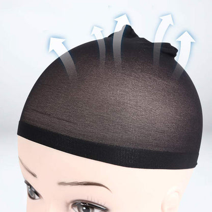 8Pcs Stocking Wig Caps Stretchy Nylon Hair Net for Women Black