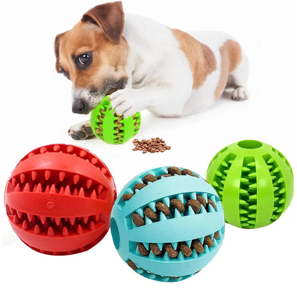 Pet Dog Chew Ball Toy Rubber Teeth Cleaning Bite Ball Puppy Treat Ball