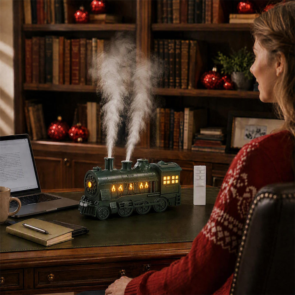 Ultrasonic Train Aromatherapy Diffuser 300ml Desktop Humidifier - Green