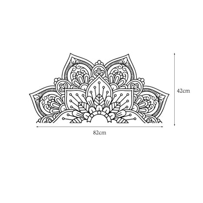 Half Mandala Decals Wall Sticker Home Rooms Yoga Art Decor Black