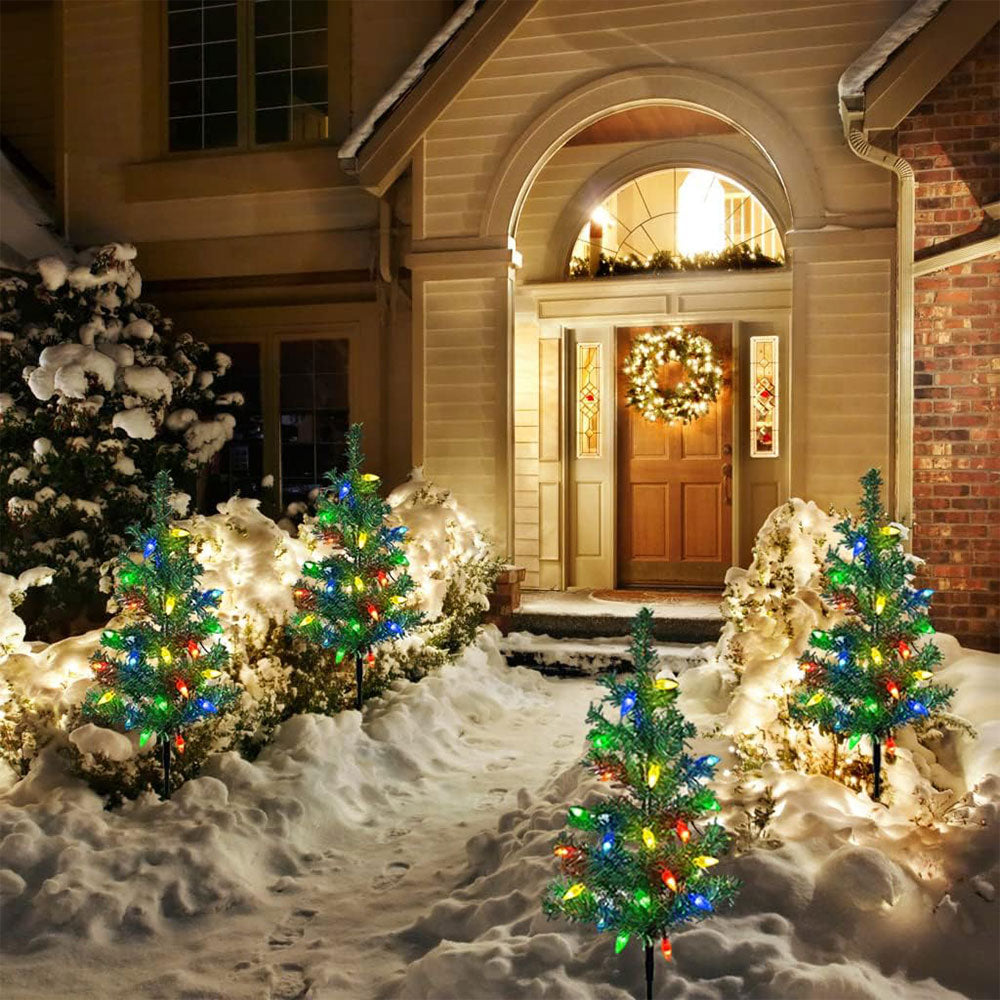 4-in-1 Solar Christmas Tree Lights Xmas Outdoor Garden Decorations