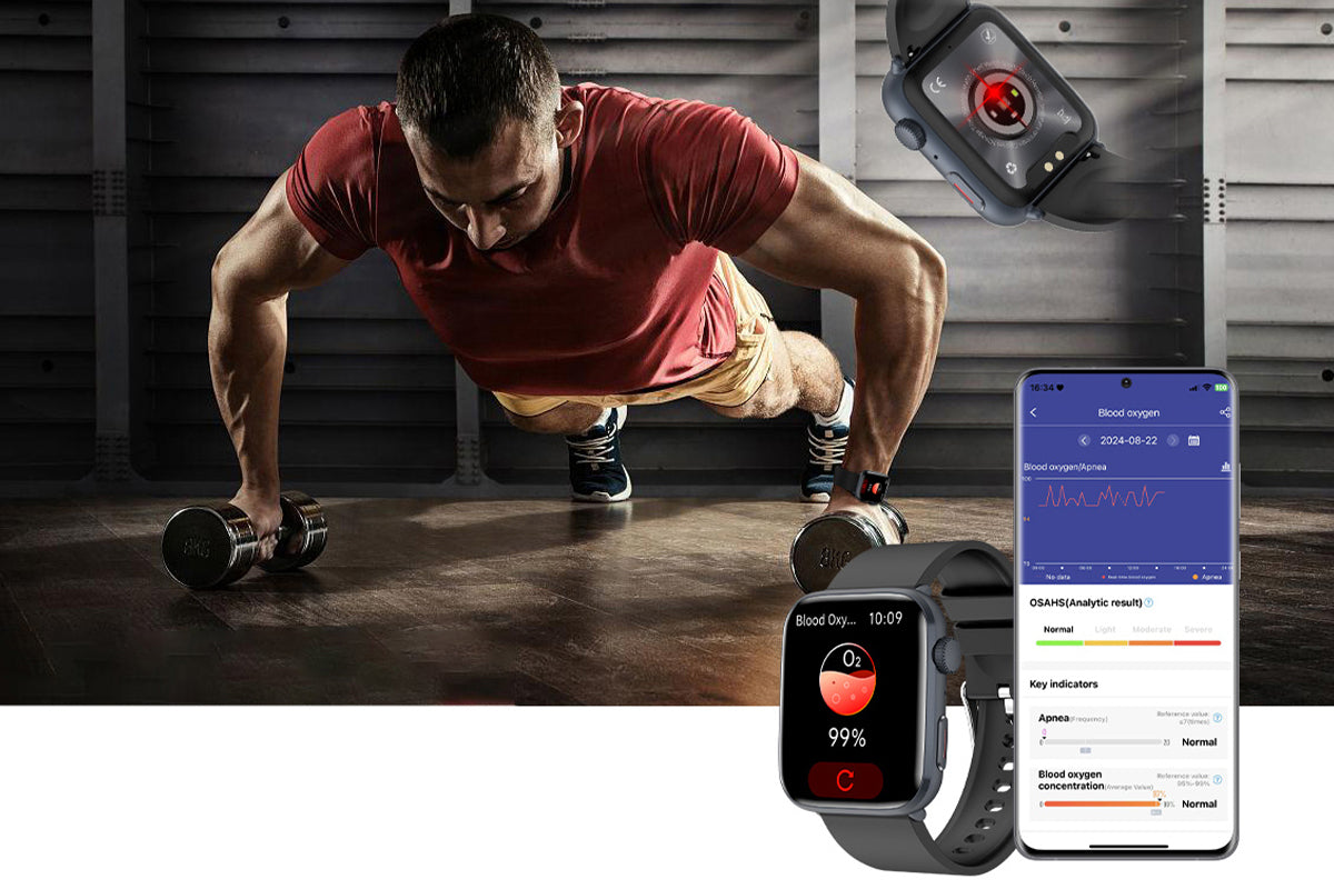 Smart Watch 1.85-Inch Fitness Watch with Heart Rate Noninvasive Blood Sugar Monitor HRV Detection Body Temperature SOS Call Activity Tracker-Black